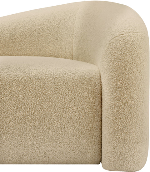 Eclipse Beige Faux Shearling Teddy Fabric Chair C