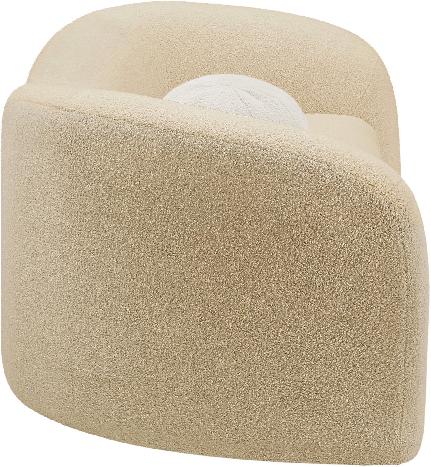 eclipse beige faux shearling teddy fabric loveseat l