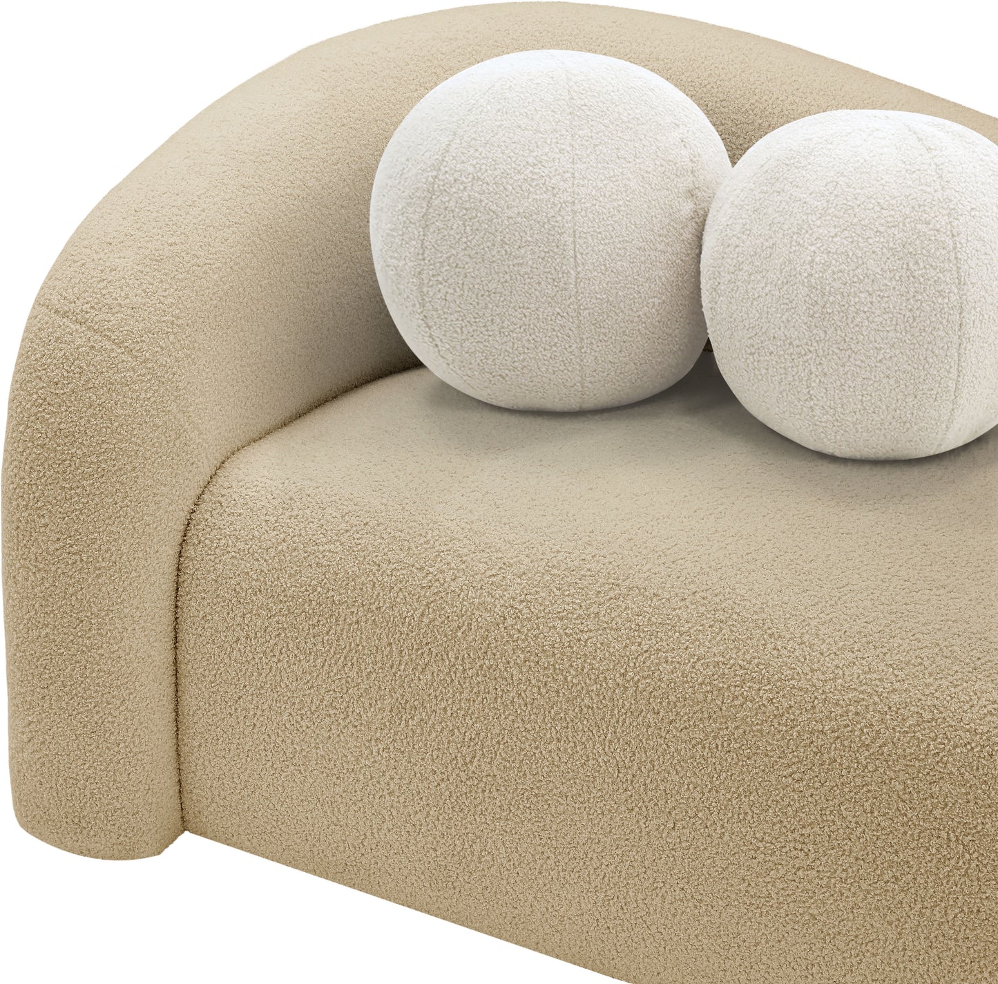 eclipse beige faux shearling teddy fabric loveseat l