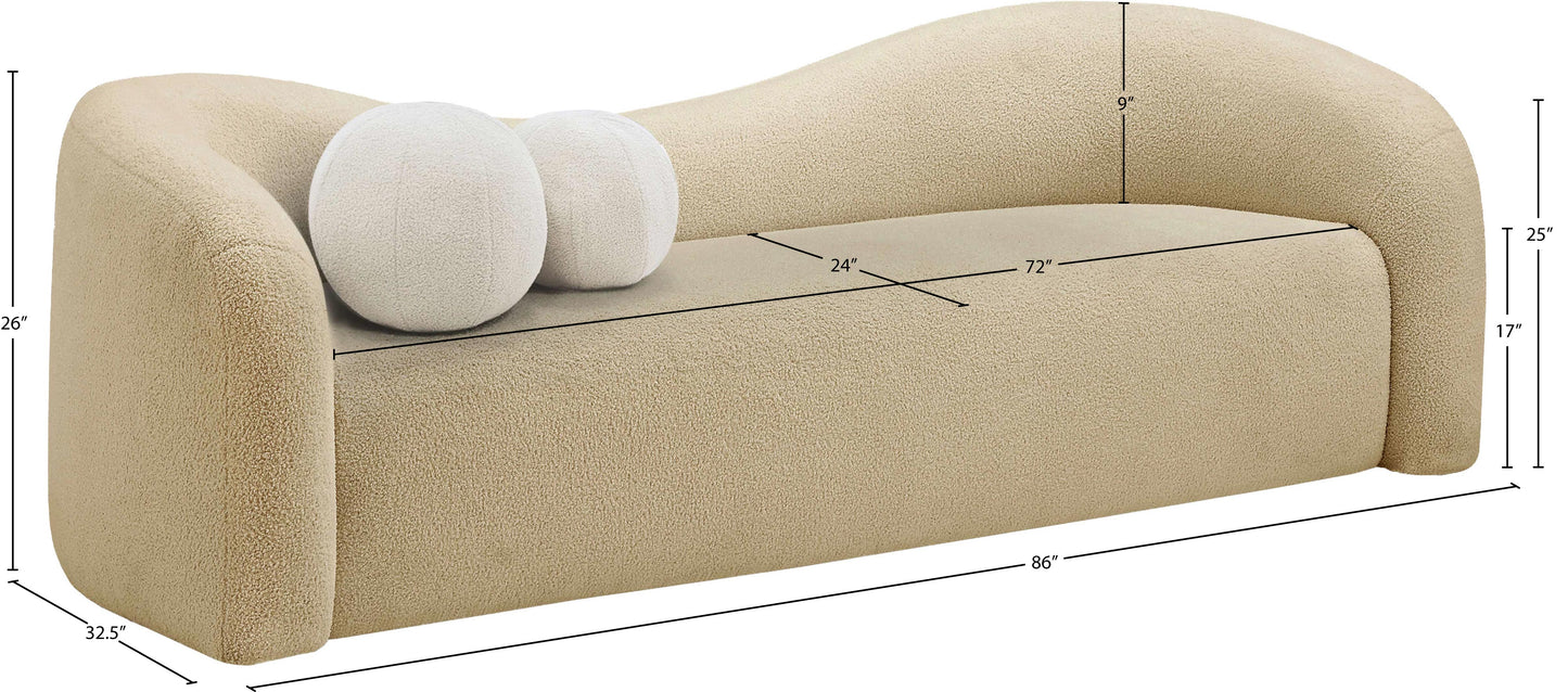 eclipse beige faux shearling teddy fabric sofa s