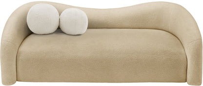 Eclipse Beige Faux Shearling Teddy Fabric Sofa S