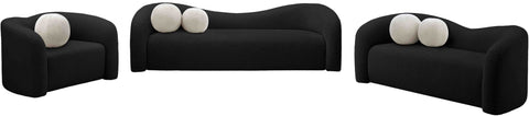 Eclipse Black Faux Shearling Teddy Fabric Chair C