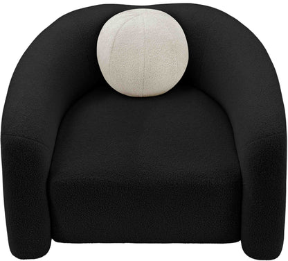 Eclipse Black Faux Shearling Teddy Fabric Chair C