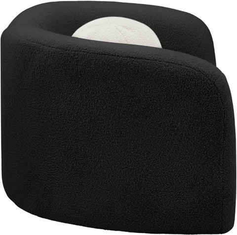 Eclipse Black Faux Shearling Teddy Fabric Chair C