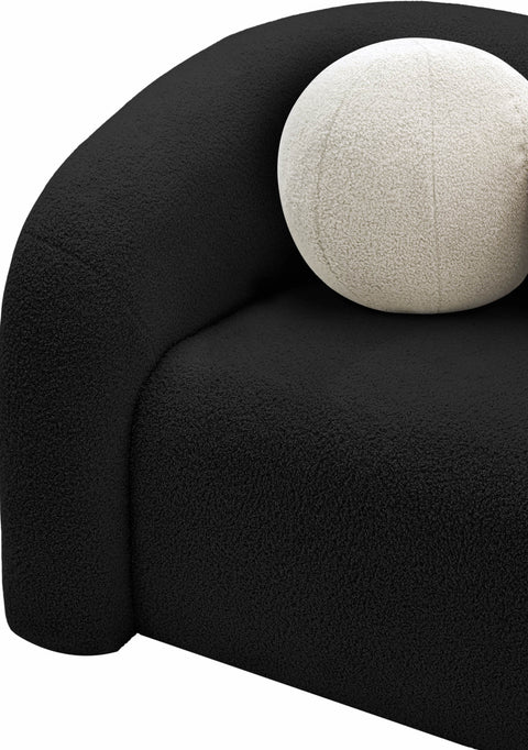 Eclipse Black Faux Shearling Teddy Fabric Chair C