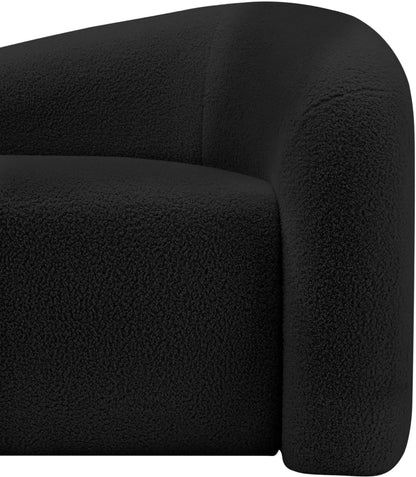 Eclipse Black Faux Shearling Teddy Fabric Chair C