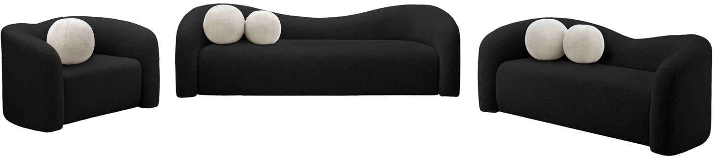 eclipse black faux shearling teddy fabric loveseat l