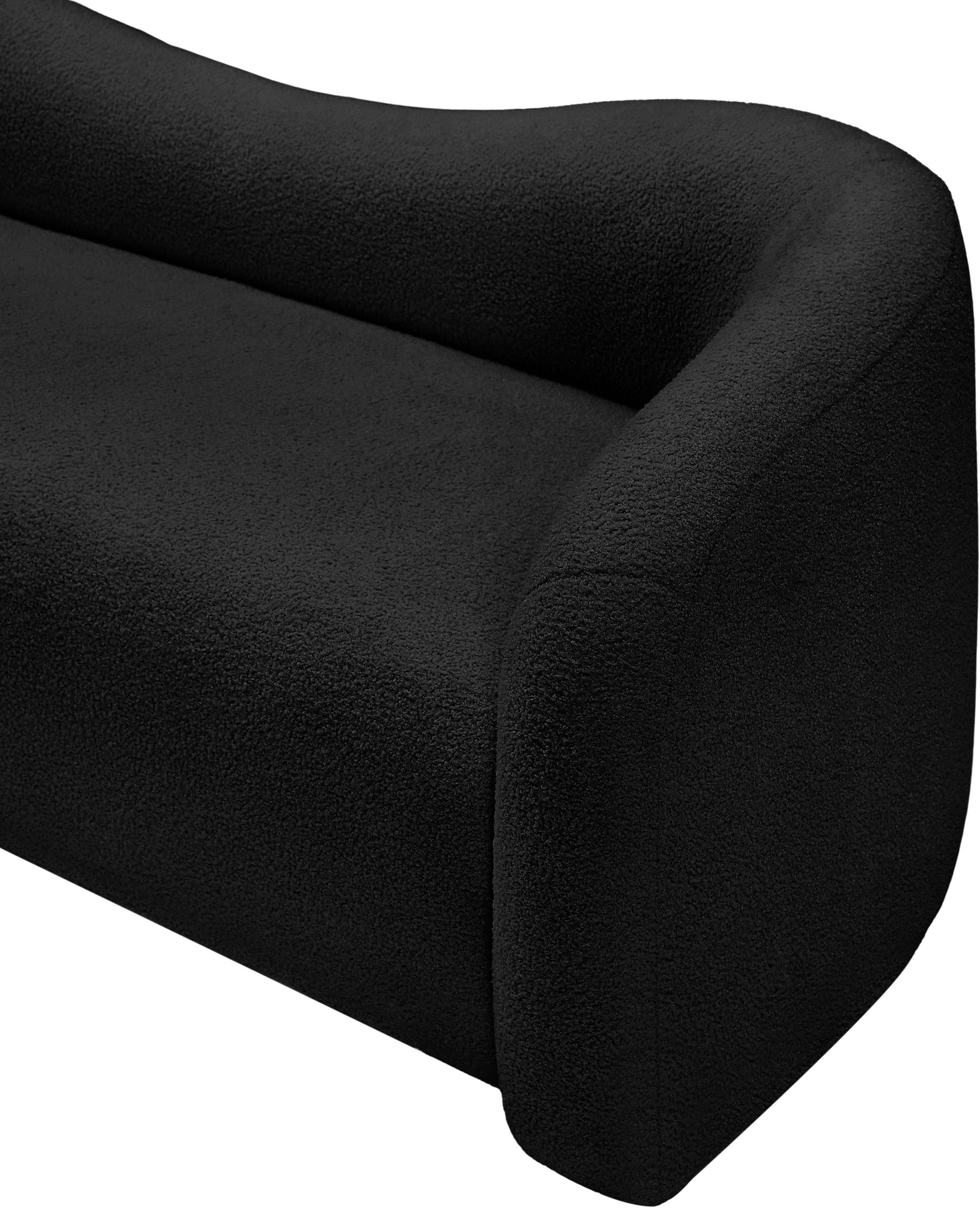 eclipse black faux shearling teddy fabric loveseat l