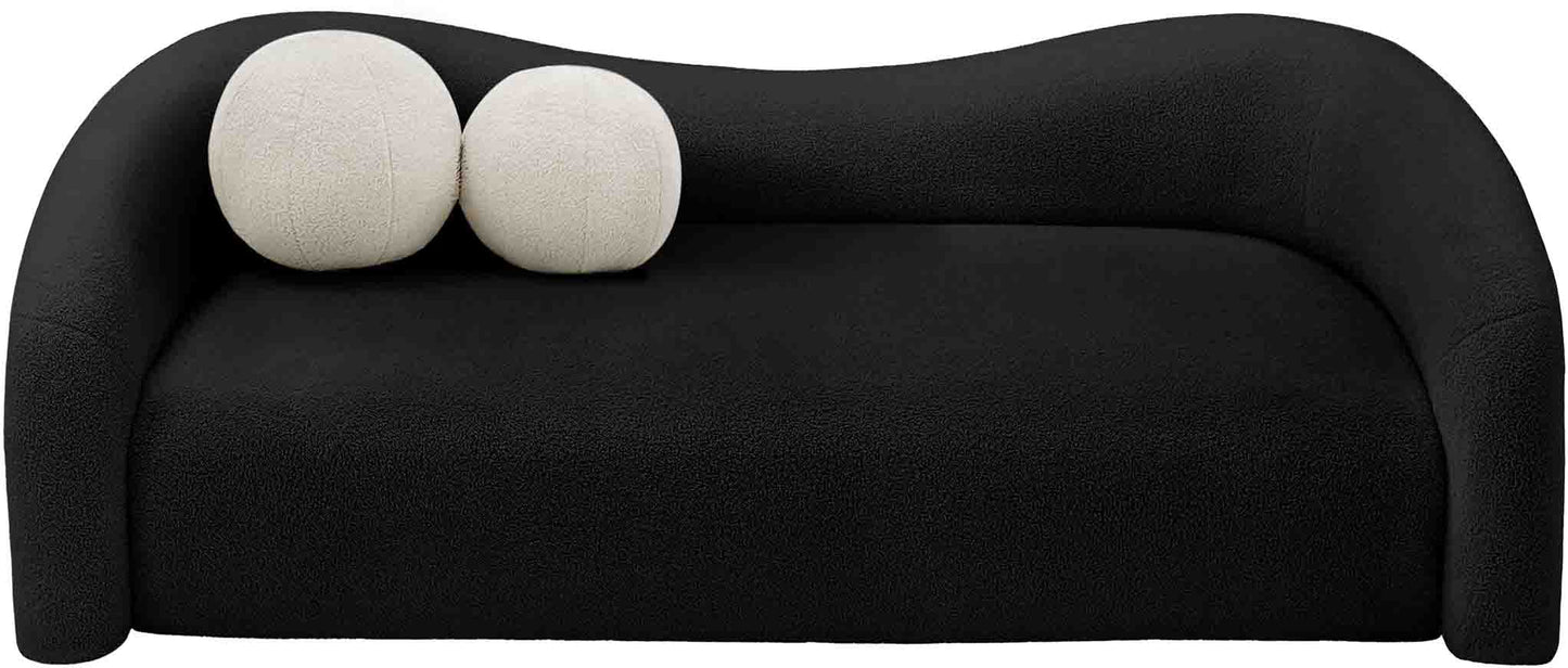 eclipse black faux shearling teddy fabric sofa s