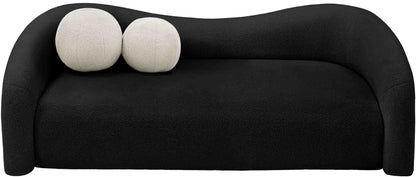 Eclipse Black Faux Shearling Teddy Fabric Sofa S