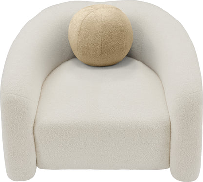 Eclipse Cream Faux Shearling Teddy Fabric Chair C