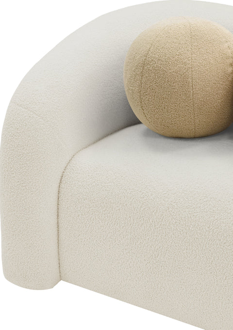 Eclipse Cream Faux Shearling Teddy Fabric Chair C