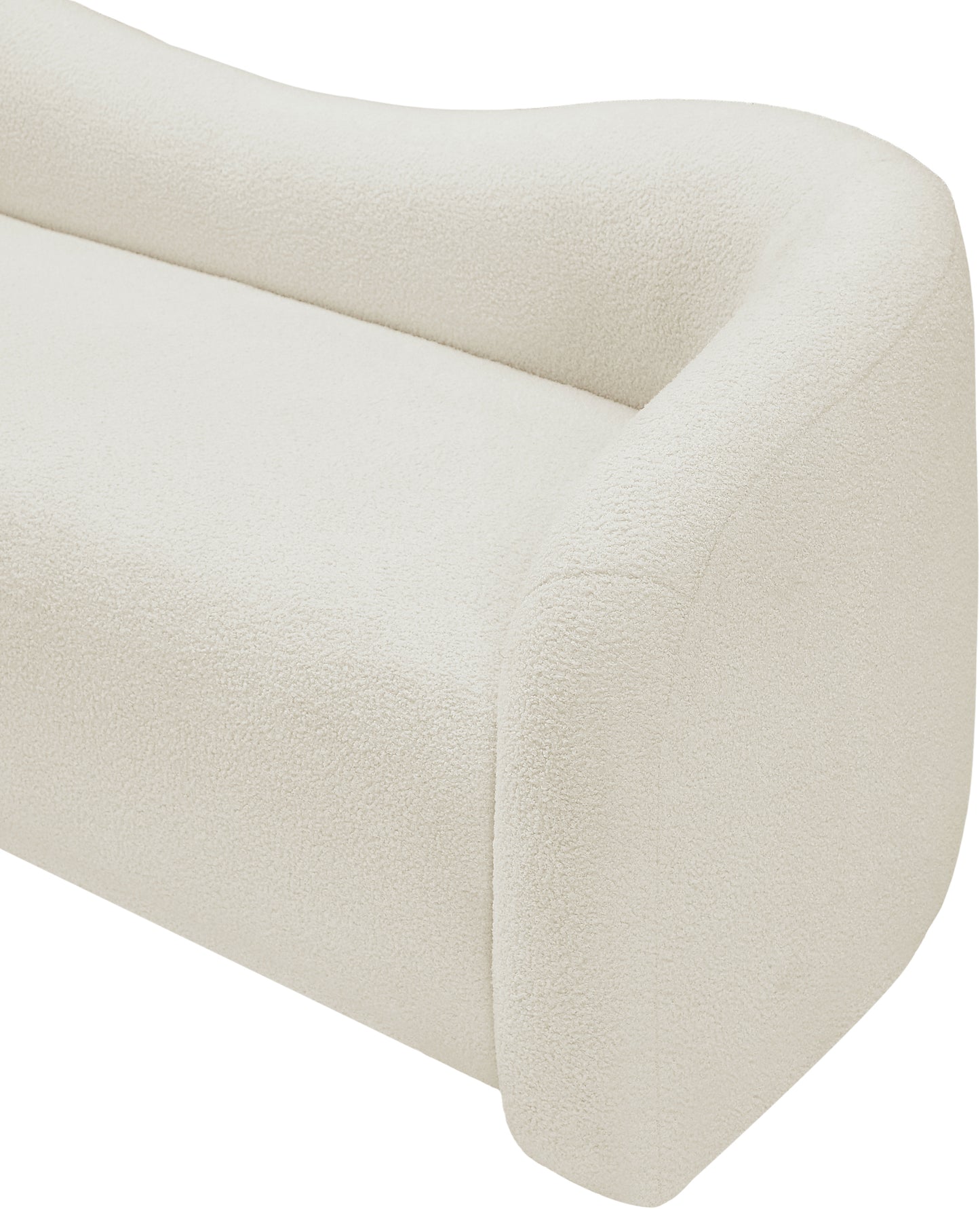 eclipse cream faux shearling teddy fabric loveseat l