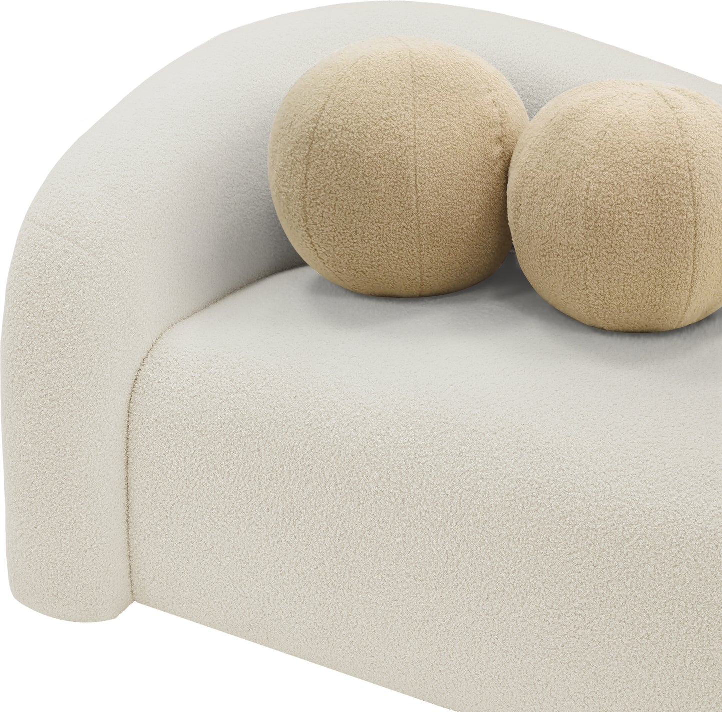 eclipse cream faux shearling teddy fabric loveseat l