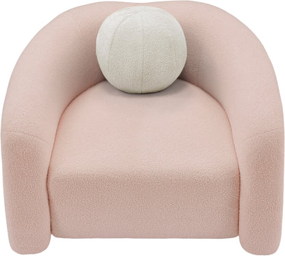 Eclipse Pink Faux Shearling Teddy Fabric Chair C