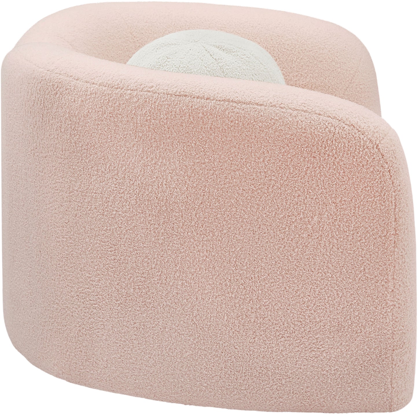 eclipse pink faux shearling teddy fabric chair c