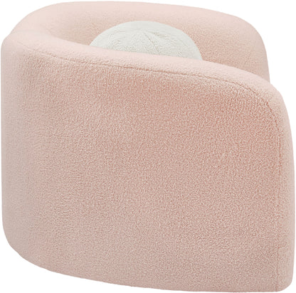 Eclipse Pink Faux Shearling Teddy Fabric Chair C