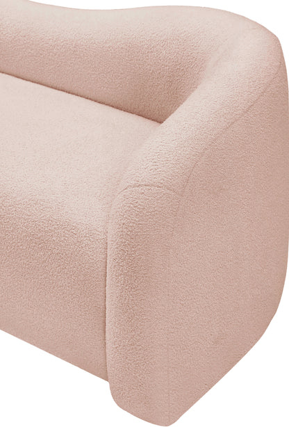 Eclipse Pink Faux Shearling Teddy Fabric Chair C