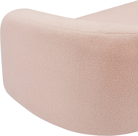 Eclipse Pink Faux Shearling Teddy Fabric Loveseat L