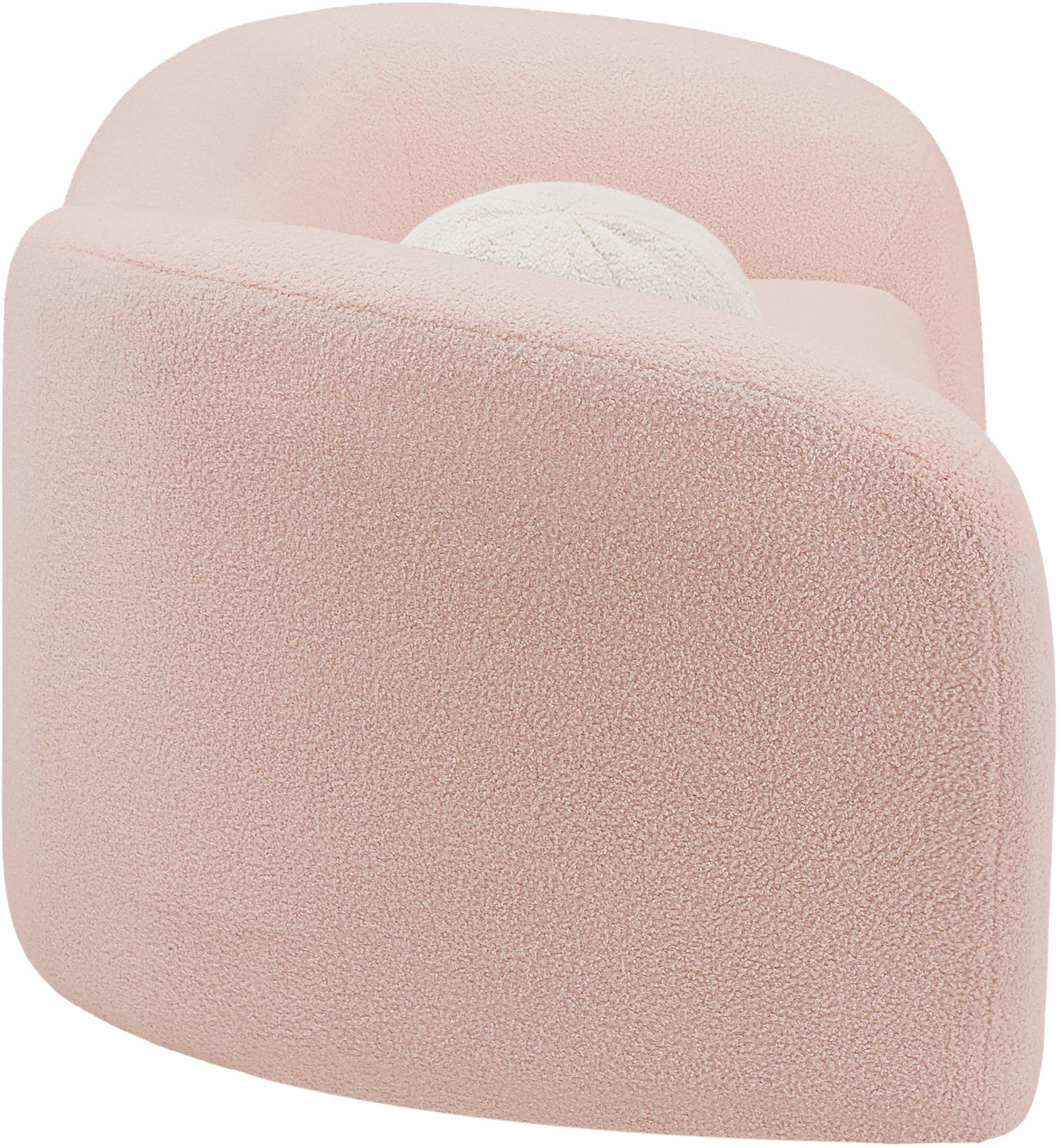 eclipse pink faux shearling teddy fabric loveseat l