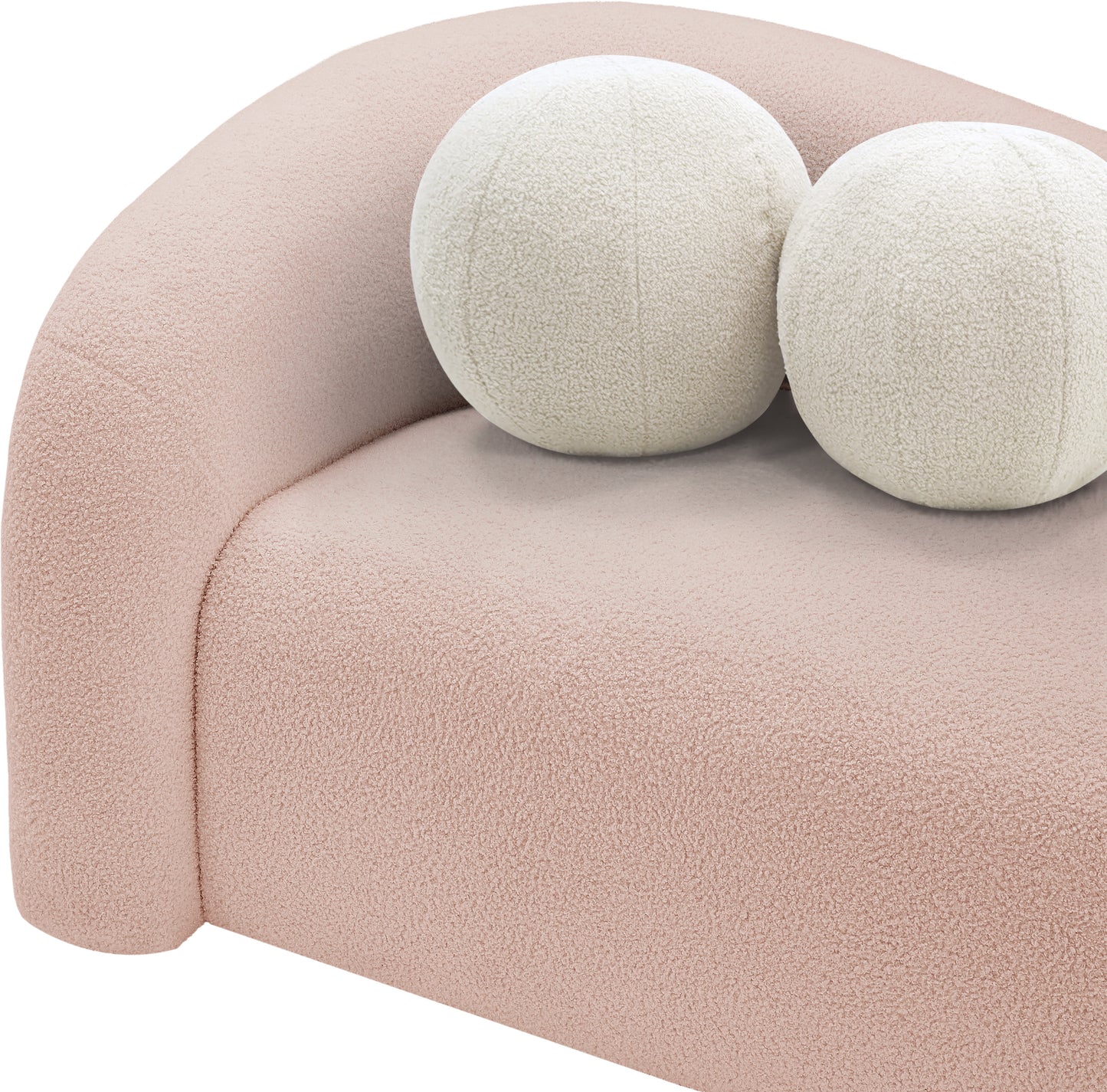 eclipse pink faux shearling teddy fabric loveseat l