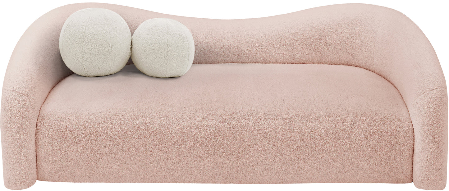 eclipse pink faux shearling teddy fabric sofa s