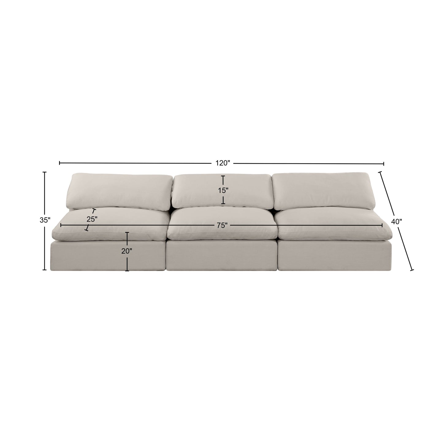 dolce beige linen textured fabric modular sofa s117