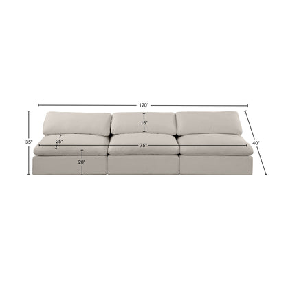 Dolce Beige Linen Textured Fabric Modular Sofa S117