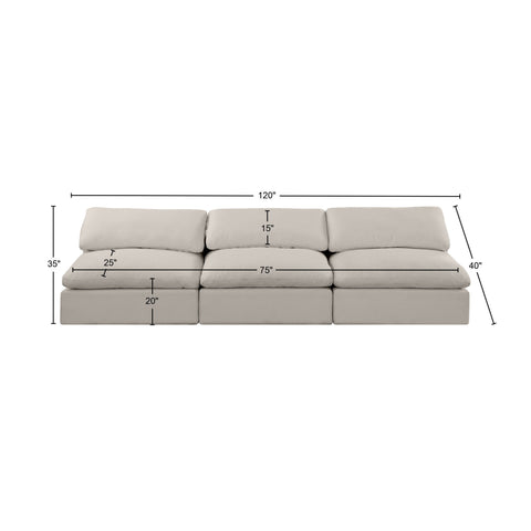 Dolce Beige Linen Textured Fabric Modular Sofa S117