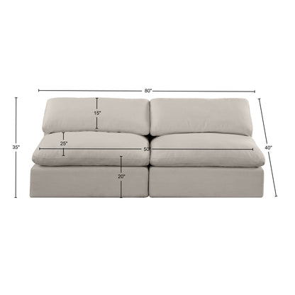 Dolce Beige Linen Textured Fabric Modular Sofa S78