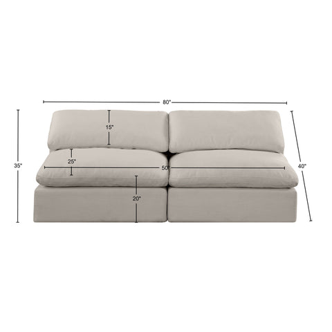 Dolce Beige Linen Textured Fabric Modular Sofa S78