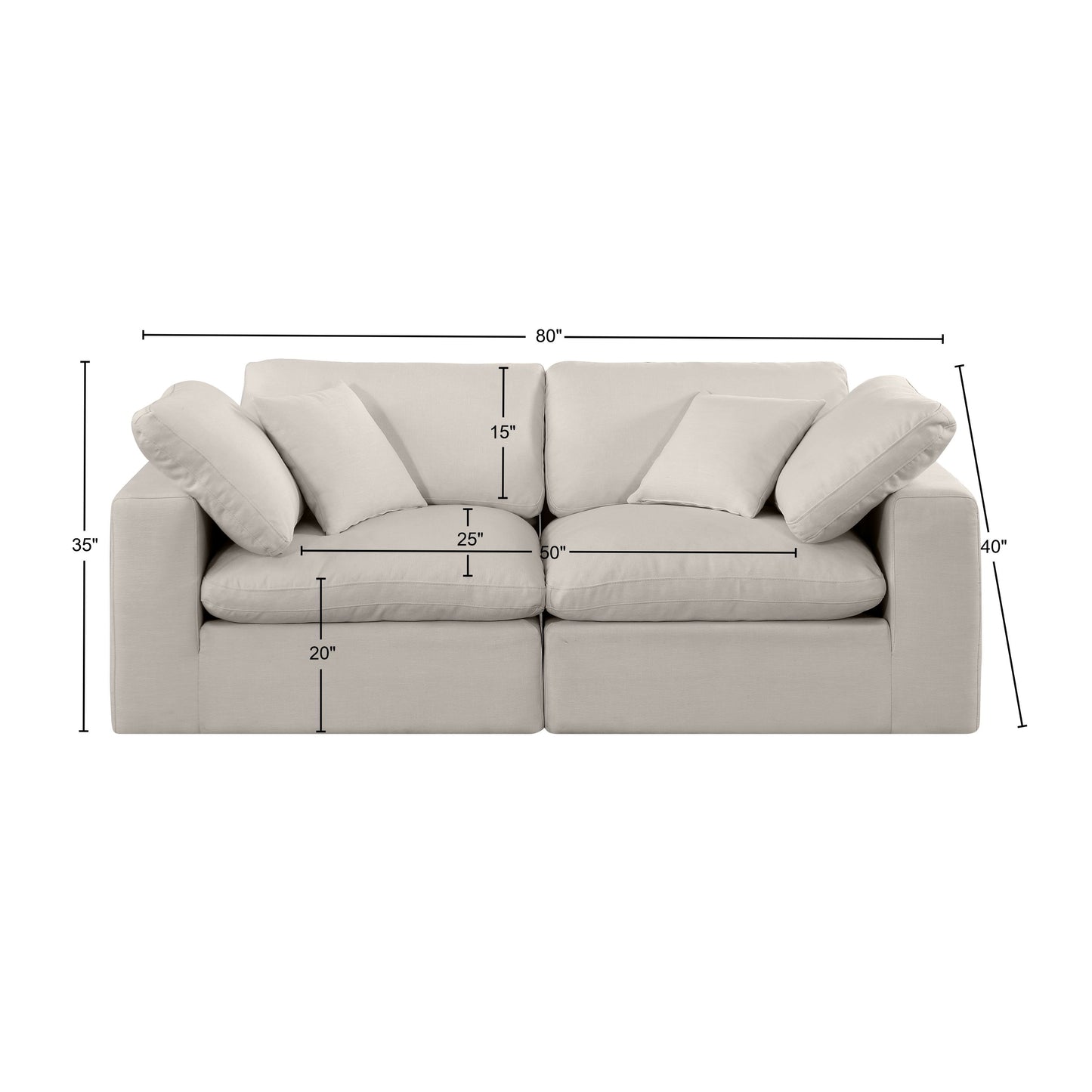 dolce beige linen textured fabric modular sofa s80