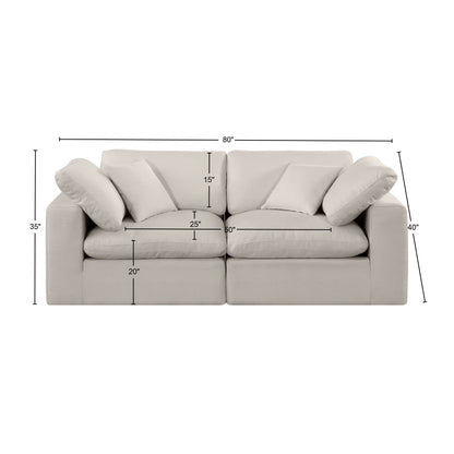 Dolce Beige Linen Textured Fabric Modular Sofa S80