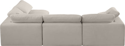 Dolce Beige Linen Textured Fabric Modular Sectional Sec4B