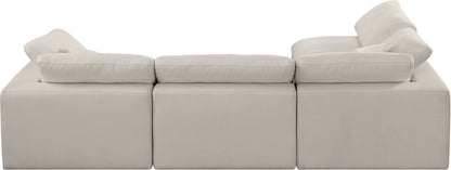 Dolce Beige Linen Textured Fabric Modular Sectional Sec4B