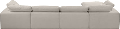 Dolce Beige Linen Textured Fabric Modular Sectional Sec5A