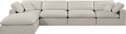 Dolce Beige Linen Textured Fabric Modular Sectional Sec5A