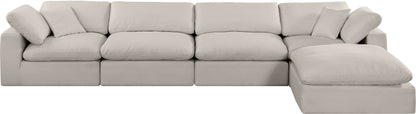 Dolce Beige Linen Textured Fabric Modular Sectional Sec5A