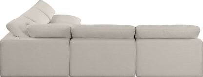 Dolce Beige Linen Textured Fabric Modular Sectional Sec5B