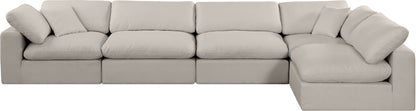 Dolce Beige Linen Textured Fabric Modular Sectional Sec5D