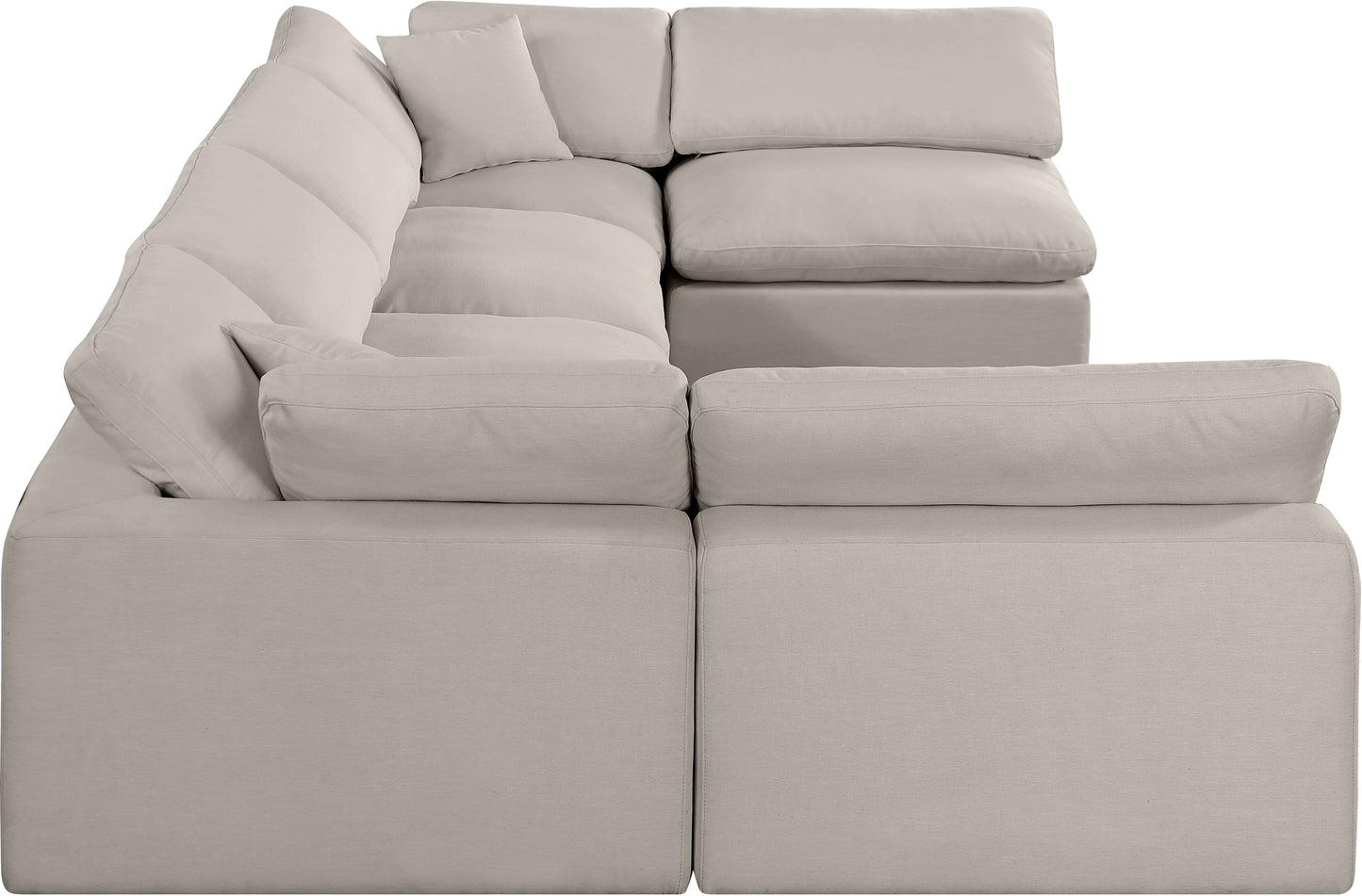 dolce beige linen textured fabric modular sectional sec6d