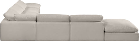 Dolce Beige Linen Textured Fabric Modular Sectional Sec7C