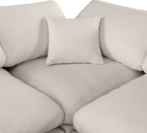 Dolce Beige Linen Textured Fabric Modular Sectional Sec7C