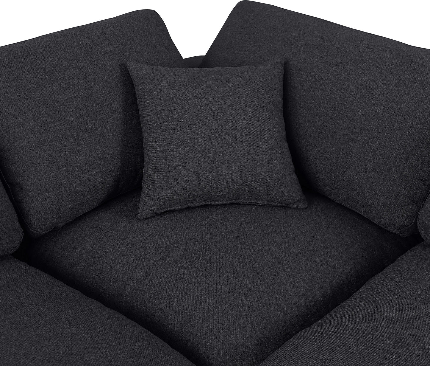 dolce black linen textured fabric modular corner chair corner