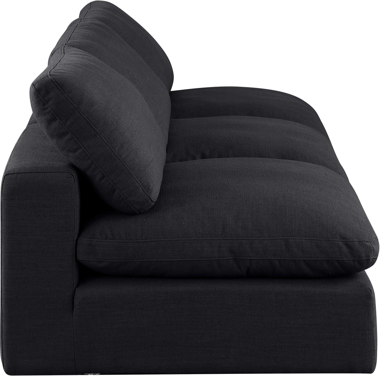 dolce black linen textured fabric modular sofa s117