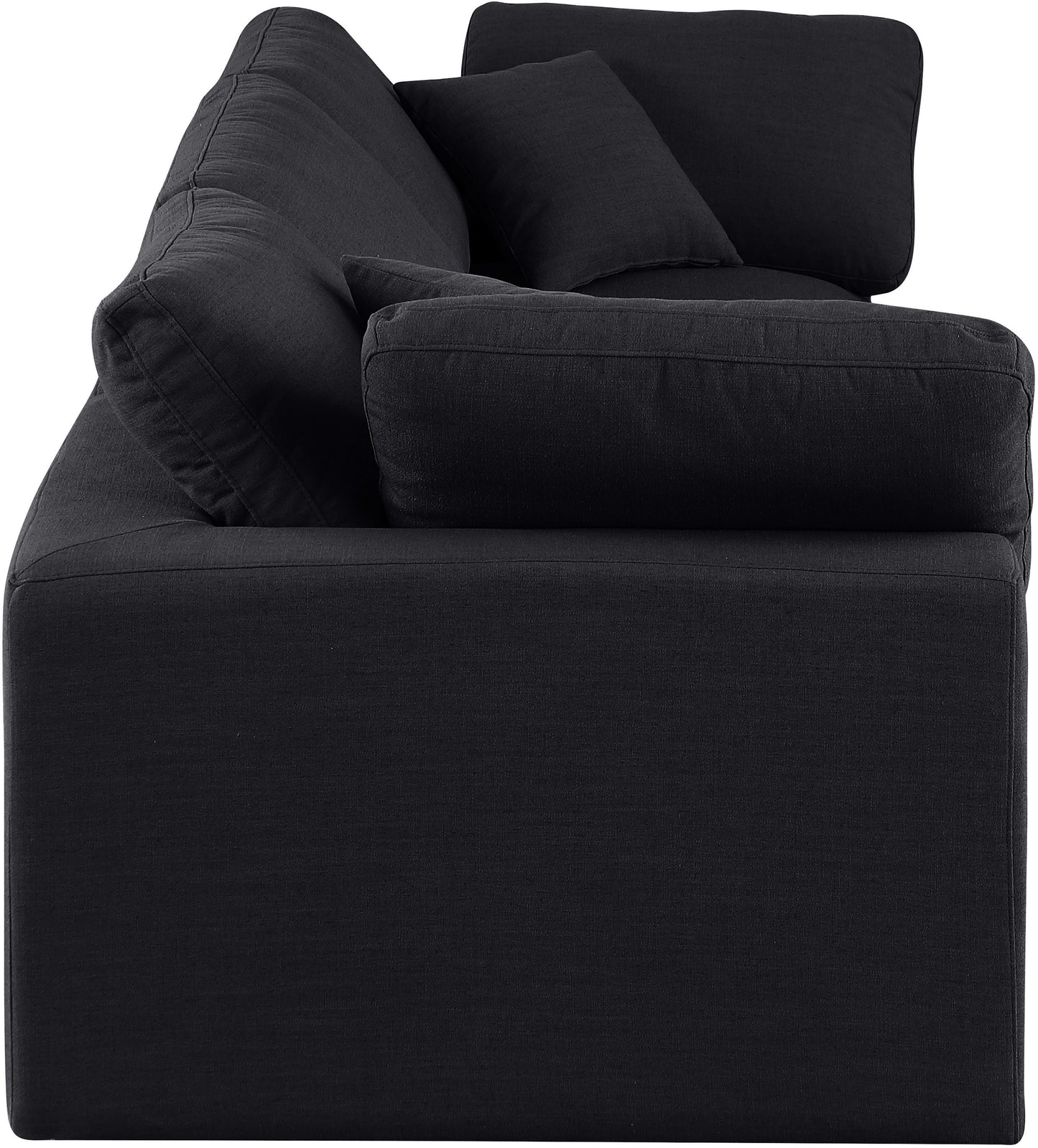 dolce black linen textured fabric modular sofa s119