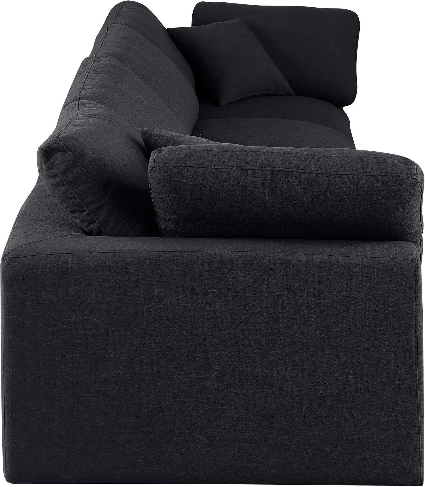 dolce black linen textured fabric modular sofa s158