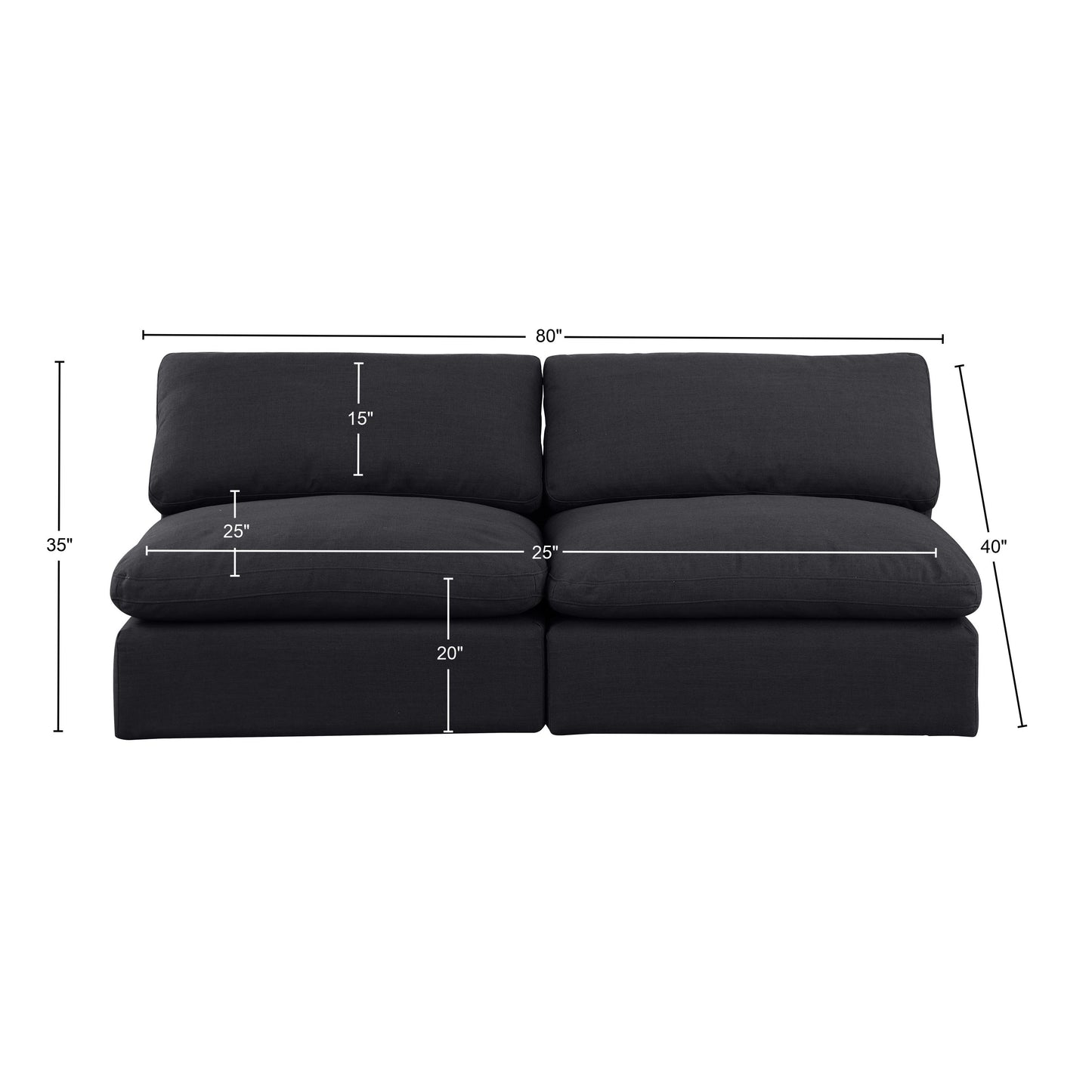 dolce black linen textured fabric modular sofa s78