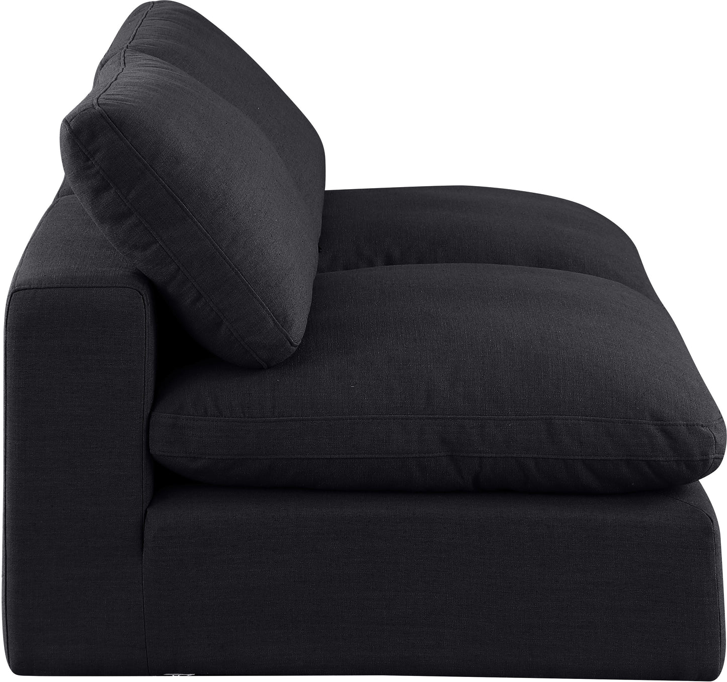 dolce black linen textured fabric modular sofa s78