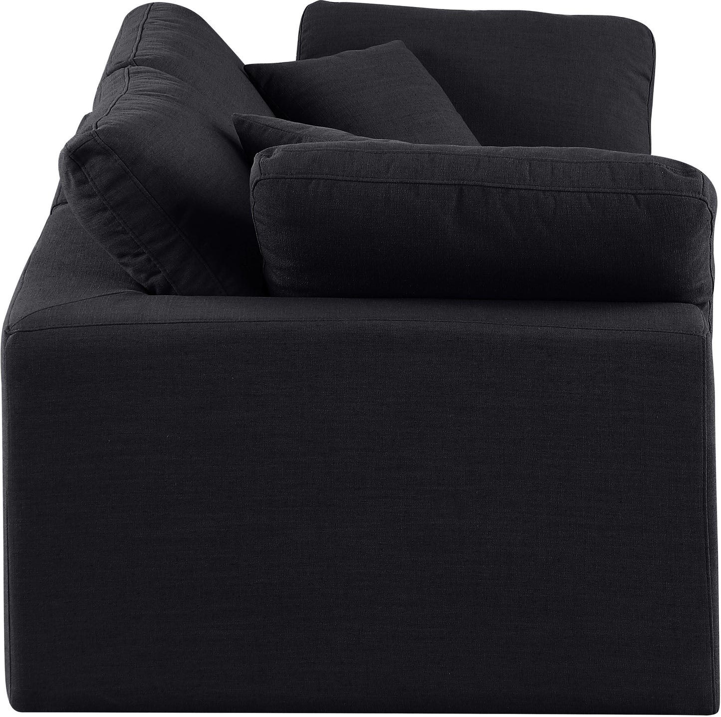 dolce black linen textured fabric modular sofa s80